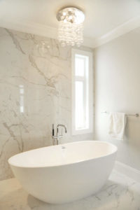 marble bathroom with tub renovation white rock, surrey